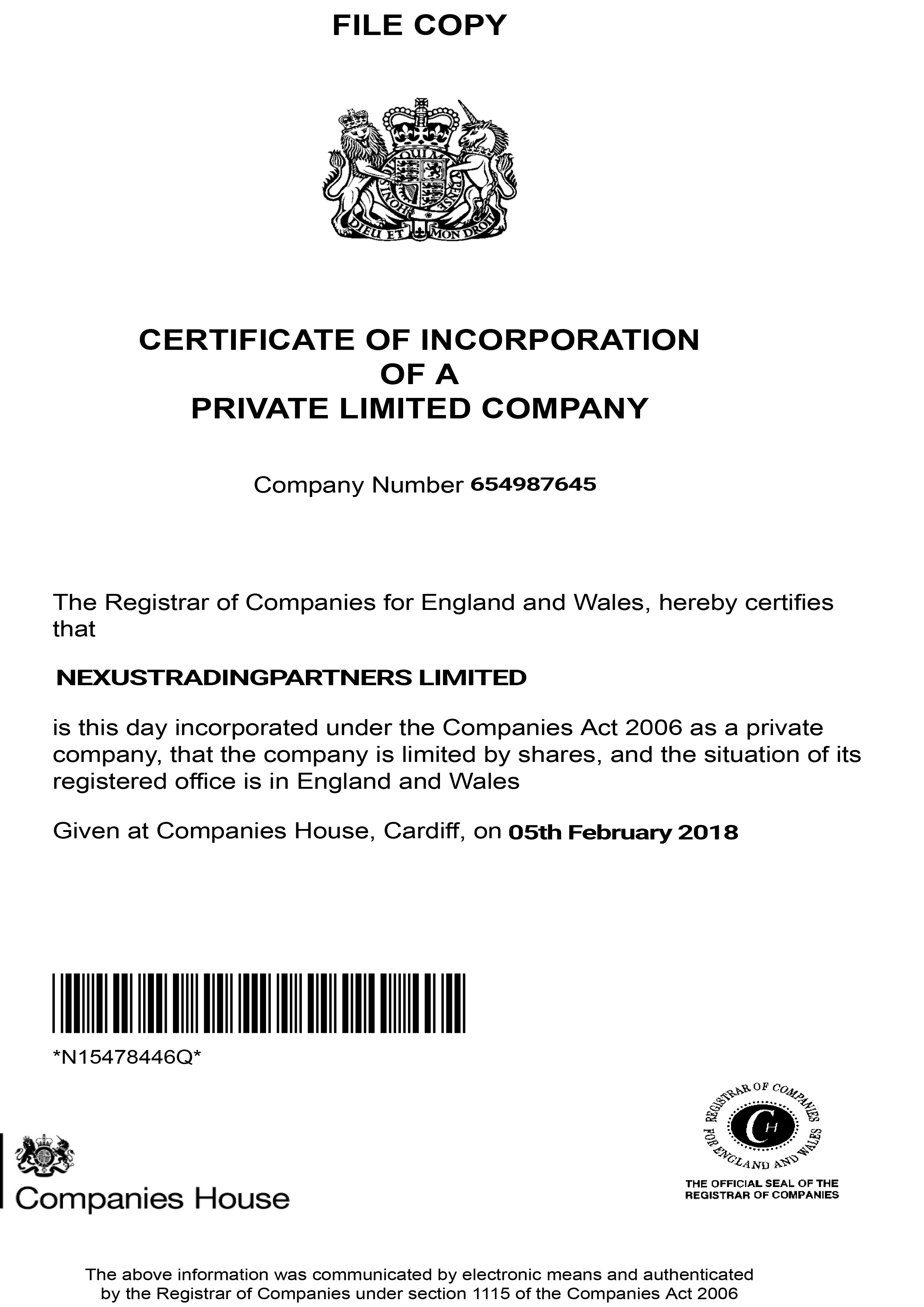 certificate